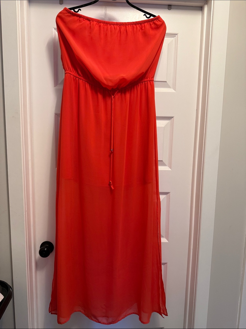 Guess Women's Strapless Orange Maxi Dress